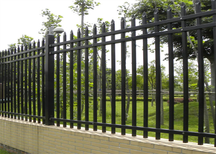 Luchthaven 6x8ft Metal Palisade Fencing Powder Wrouw Iron Security Flat Top