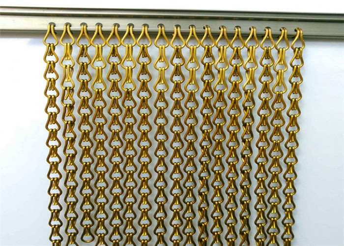 Gouden Netwerk van de Aluminium Decoratief Draad 3m het Gordijn van de de Kettingsvlieg van het Breedtemetaal
