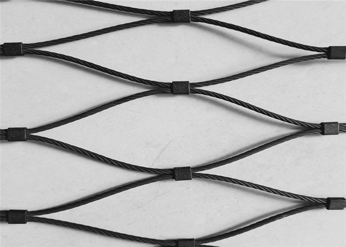 Zwarte 4“ × 4“ Mesh Size 302 Ss Kabel Mesh Fencing Use