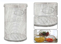 Barbecue om 304 Roestvrij staalbarbecue Mesh Tube Rolling Grilling Basket